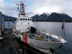 The Coast Guard Cutter Anacapa back at its moorings in Petersburg this month